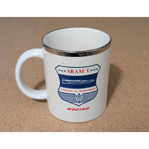 *CRACK* Vtg Boeing SRAM T (SRAM II) Nuclear Missile Cold War Marketing Mug Rare